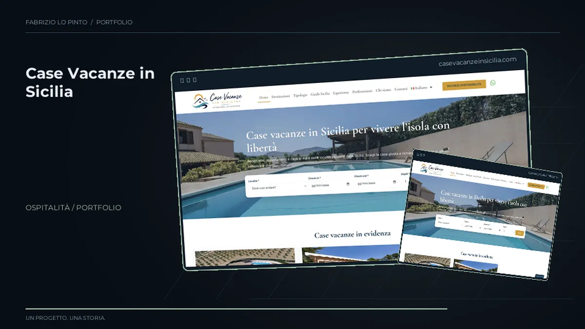 Composizione 3D del progetto Case Vacanze in Sicilia
